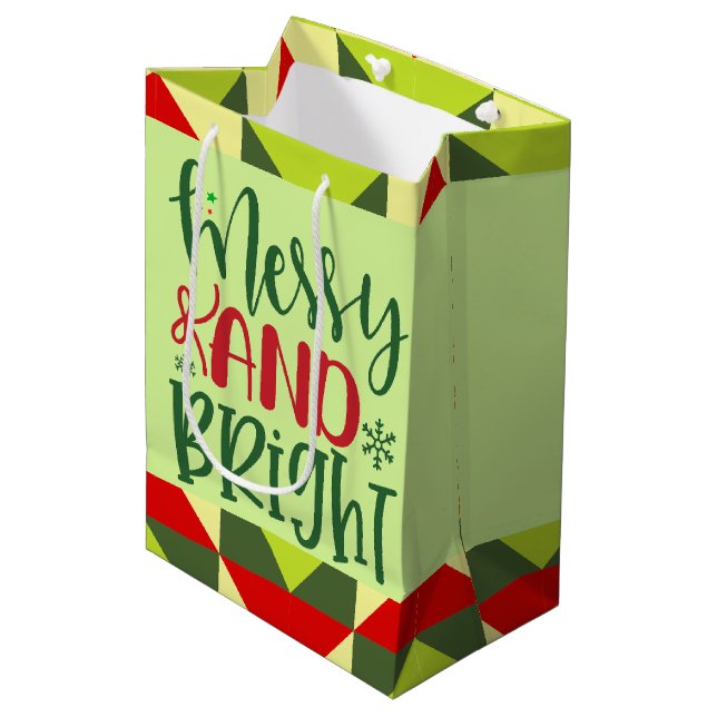 Sac Cadeau Moyen Joyeux Noël (Devant Angle)