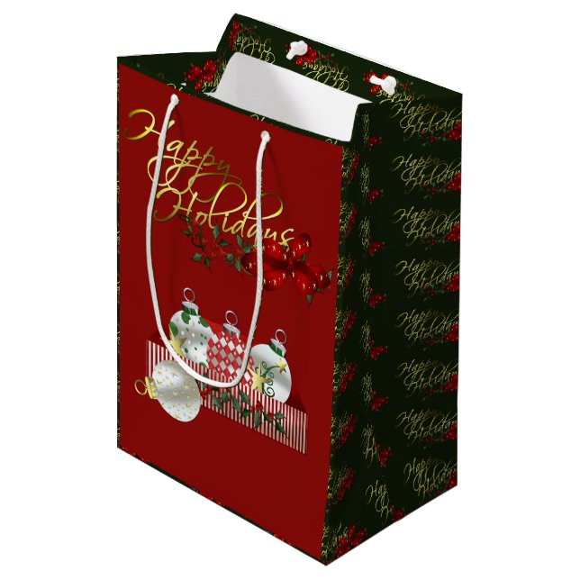Sac Cadeau Moyen Joyeux Noël (Devant Angle)