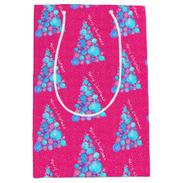 Sac Cadeau Moyen Joyeux Noël Abstrait Purple Tree Holiday