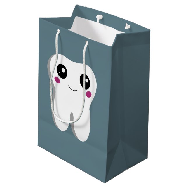 Sac Cadeau Moyen Joyeux sourire Dental Tooth Cute (Dos Angle)