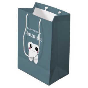 Sac Cadeau Moyen Joyeux Sourire Dental Tooth mignonne Anniversaire