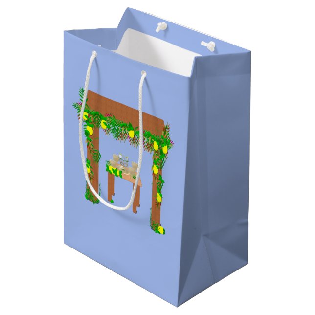 Sac Cadeau Moyen Joyeux Sukkot (Devant Angle)