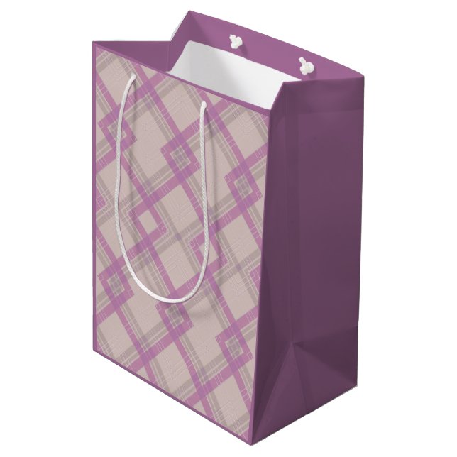 Sac Cadeau Moyen Joyeux violet & crème, blanc Chèques Guerre (Dos Angle)