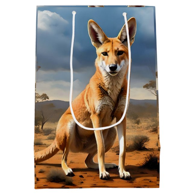Sac Cadeau Moyen Kangaringo australien ( Kangaroo Dingo), (Dos)
