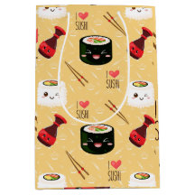 Kawaii Sushi Motif Jaune clair