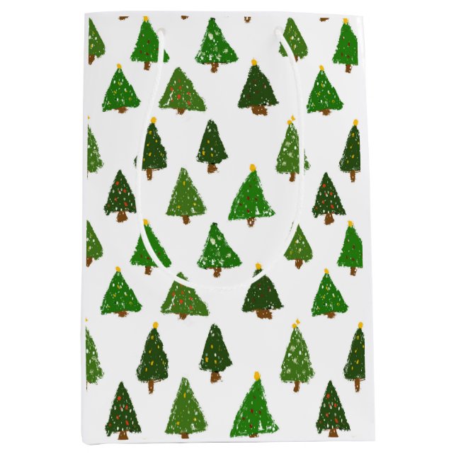 Sac Cadeau Moyen Kids drawing style Christmas tree (Devant)