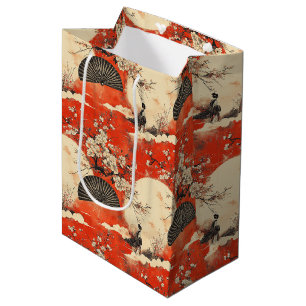 Sac Cadeau Moyen Kimono Couple Sakura Romantique Motif (1)