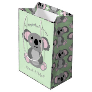 Sac Cadeau Moyen Koala Bear Baby shower Blue Boy