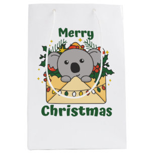 Sac Cadeau Moyen Koala Christmas Letter Winter Animals Koalas
