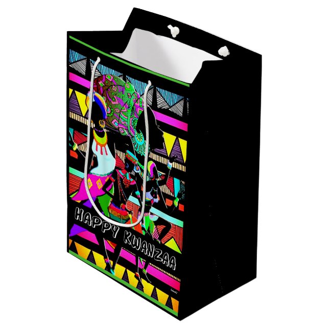 Sac Cadeau Moyen Kwanzaa (Devant Angle)