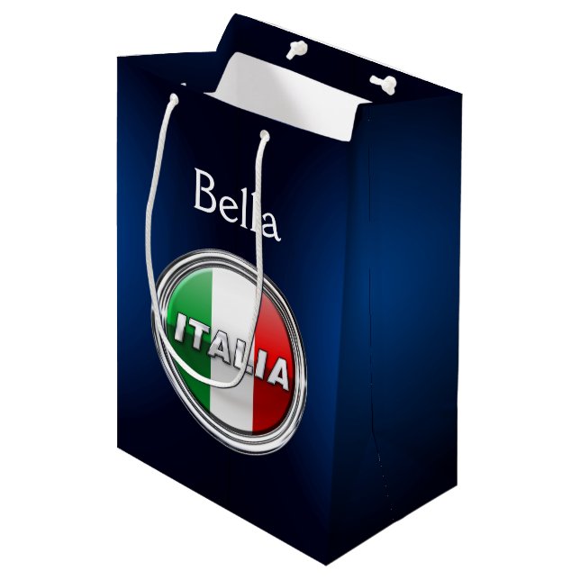 Sac Cadeau Moyen La Bandiera - le drapeau italien (Devant Angle)