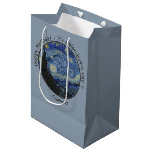 Sac Cadeau Moyen La collection d'objets de la soirée étoilée de van