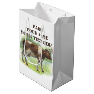 Sac Cadeau Moyen La ferme à la vache