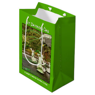 Sac Cadeau Moyen La Fontaine verte de la Saint Patrick