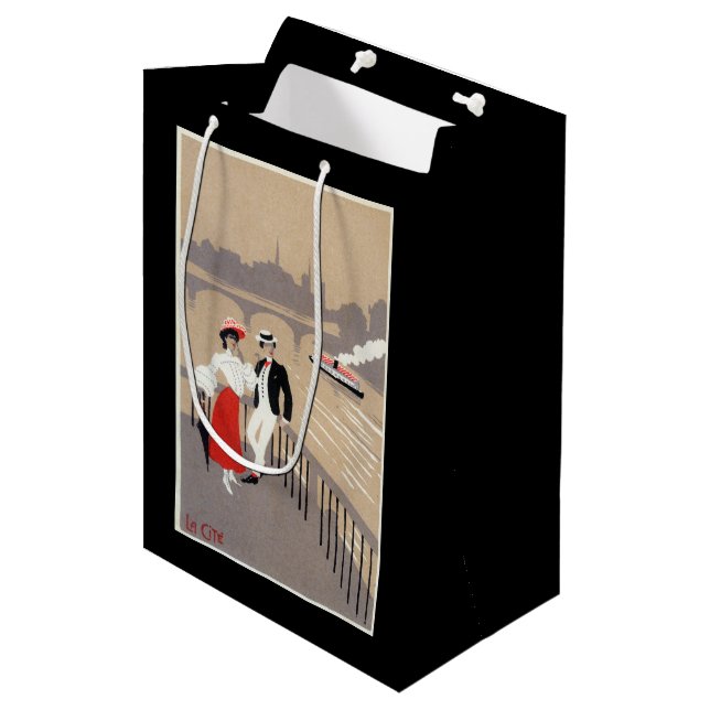 Sac Cadeau Moyen La La citent la scène d'art déco (Devant Angle)