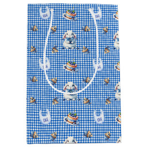 Sac Cadeau Moyen La première fête d'anniversaire de Blueberry Bunny