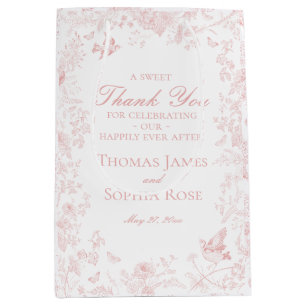 Sac Cadeau Moyen La Soirée De Mariage De Toile Rose De Jouy Est Fav
