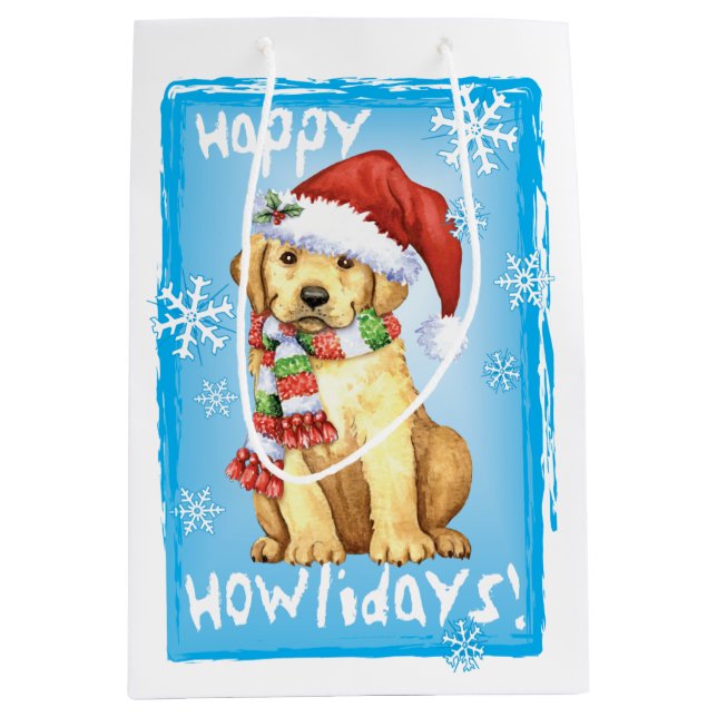 Sac Cadeau Moyen Laboratoire jaune heureux de Howlidays (Devant)