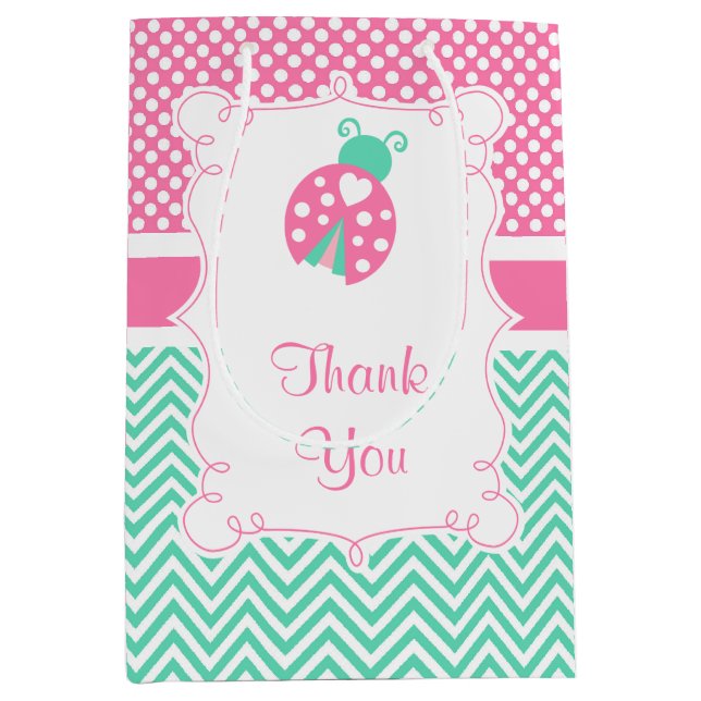 Sac Cadeau Moyen Ladybug Ladybird Anniversaire Merci de fête (Devant)