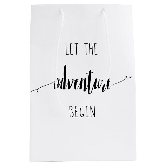 Sac Cadeau Moyen Laisser l'aventure commencer à citer (Devant)