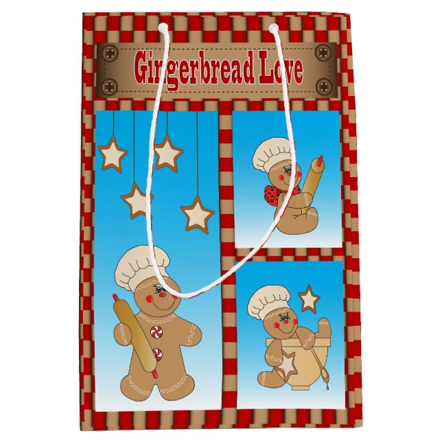 Sac Cadeau Moyen L'amour du pain d'épices (Devant)