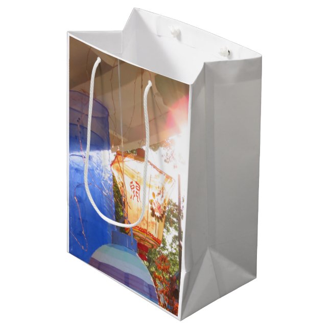 Sac Cadeau Moyen Lanternes grand éclairage - Vignoble de Martha (Devant Angle)