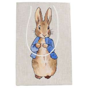Sac Cadeau Moyen Lapin classique en veste bleue