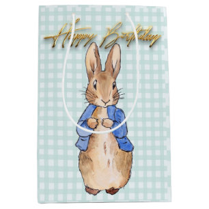 Sac Cadeau Moyen Lapin classique Joyeux anniversaire
