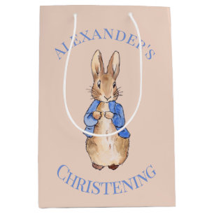 Sac Cadeau Moyen Lapin de Pâques classique nom personnalisé