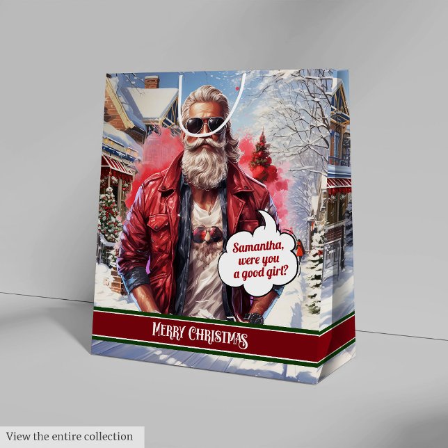 Sac Cadeau Moyen Large Gift Bag Handsome Santa Claus Keepsake (Large Gift Bag Handsome Santa Claus Keepsake)