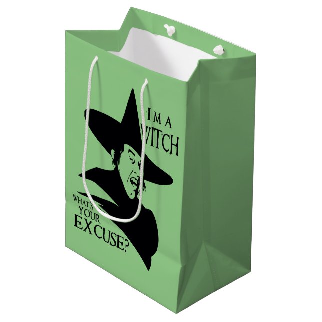 Sac Cadeau Moyen L'Assistant D'Oz™ | Je suis une sorcière (Devant Angle)