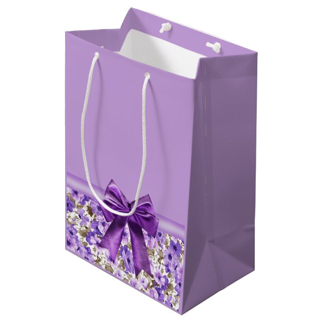 Sac Cadeau Moyen Lavande romantique (Devant Angle)