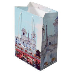 Sac Cadeau Moyen ldp PIAZZA DI SPAGNA - Rome - avec fleurs