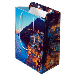 Sac Cadeau Moyen ldp POSITANO Côte Amalfi - coucher de soleil à l