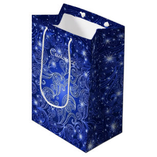 Sac Cadeau Moyen Le bleu céleste tourbillonne et tient le premier