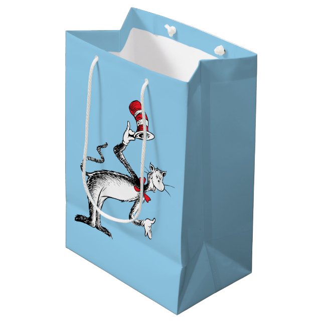 Sac Cadeau Moyen Le Chat Chapeauté se Prosterne (Devant Angle)