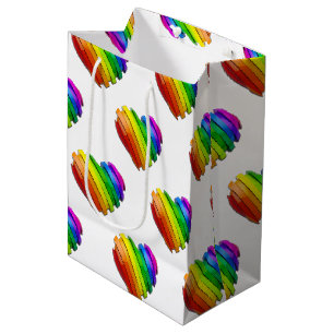 Sac Cadeau Moyen Le cœur sculptural tridimensionnel de SlipperyJoe 