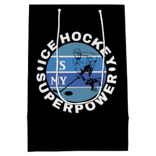 Sac Cadeau Moyen Le hockey sur glace est ma superpuissance