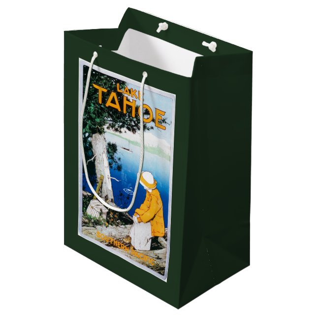 Sac Cadeau Moyen Le lac Tahoe PosterLake promotionnel Tahoe, CA (Devant Angle)