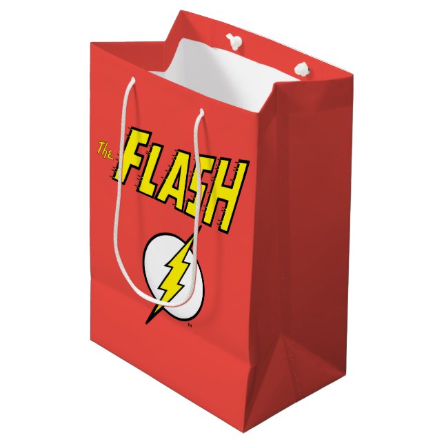 Sac Cadeau Moyen Le nom Flash et logo d'éclair (Devant Angle)