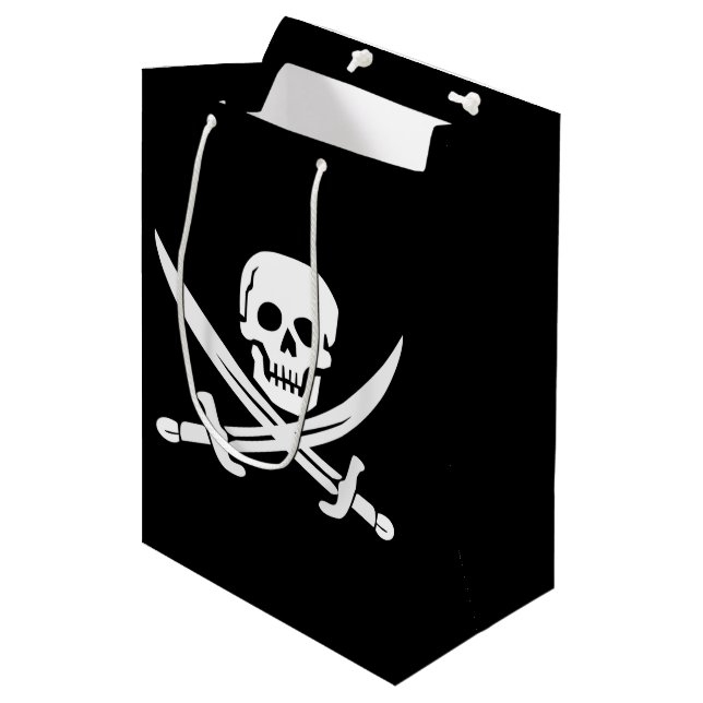 Sac Cadeau Moyen Le pirate/crânes/épées faits sur commande de (Devant Angle)