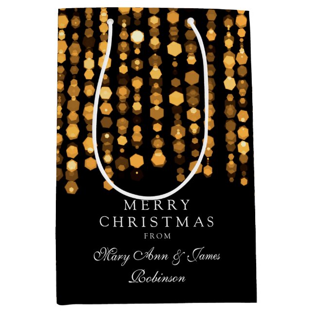Sac Cadeau Moyen Le scintillement élégant de Joyeux Noël allume (Devant)