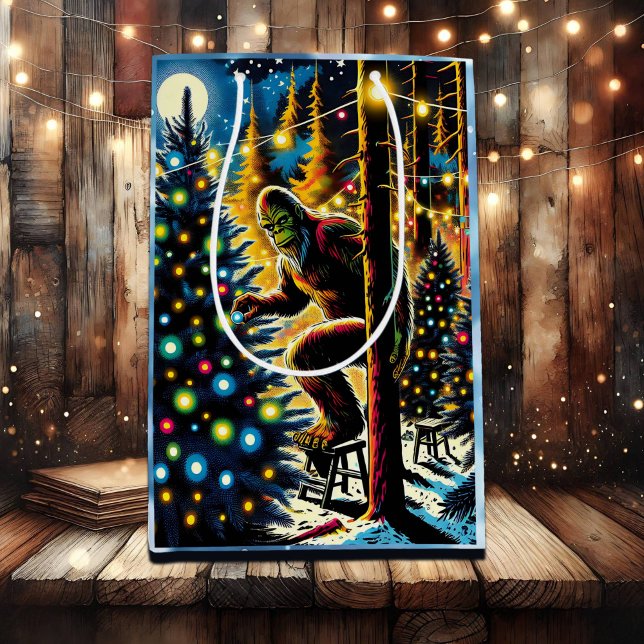 Sac Cadeau Moyen Légendaire Noël Bigfoot (Créateur téléchargé)