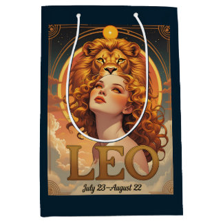 Sac Cadeau Moyen Leo Zodiac Art Juillet Août Anniversaire