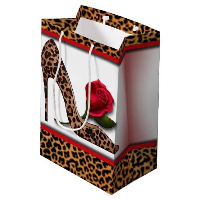 Sac Cadeau Moyen Léopard à talon rouge (Dos Angle)