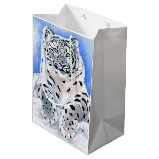 Sac Cadeau Moyen Léopard de neige (Dos Angle)