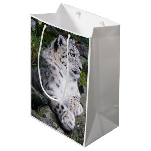 Sac Cadeau Moyen Léopard de neige refroidi