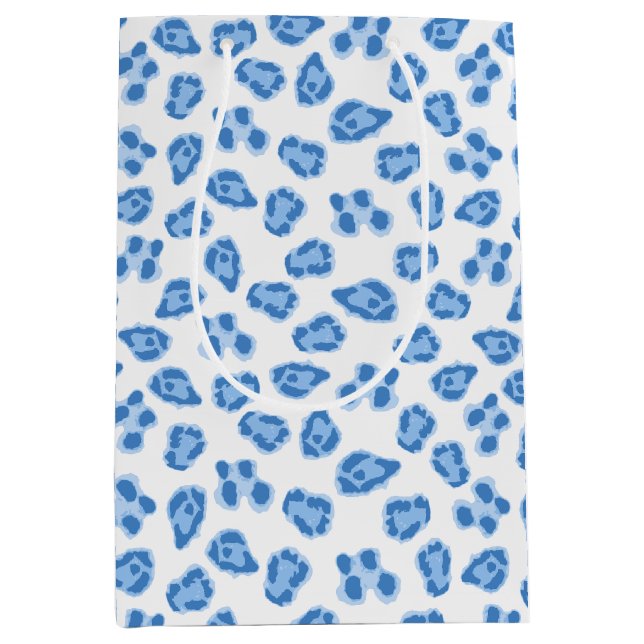 Sac Cadeau Moyen Leopard Dot in Blue Porcelain (Devant)