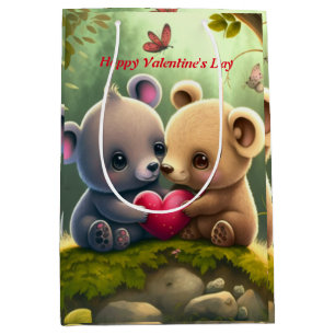 Sac Cadeau Moyen Les animaux mignons en amour