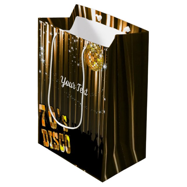 Sac Cadeau Moyen les années 70 Disco Personnalisé (Devant Angle)